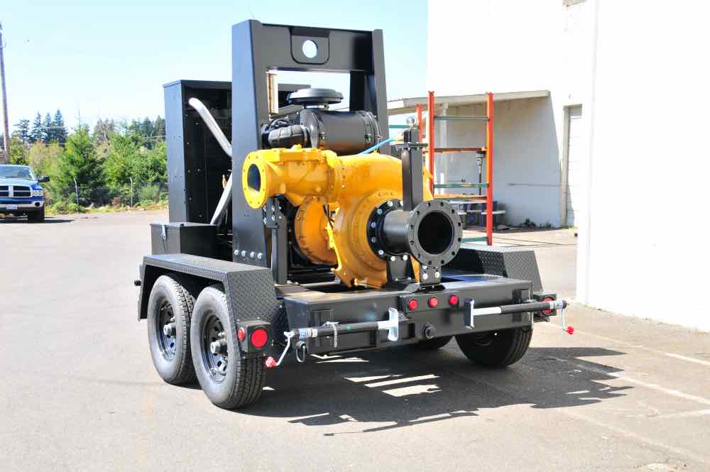Trailer mounted water pump. Cornell centrifugal pumps. Municipal. Industrial pumps. Mining pumps. Trailer mounted diesel engine water pump.