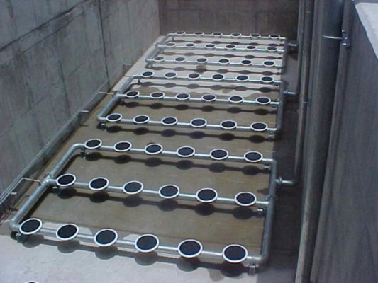 Fine bubble aeration. Fine bubble diffuser wastewater treatment. Fine bubble aeration system. Aeration diffusers wastewater.
