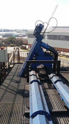 Screw conveyor. Screw conveyor is a mechanism that uses a rotating helical screw blade (screw flights) to move granular or semi-solid materials. Screw Conveyor for material handling in wastewater treatment plant.